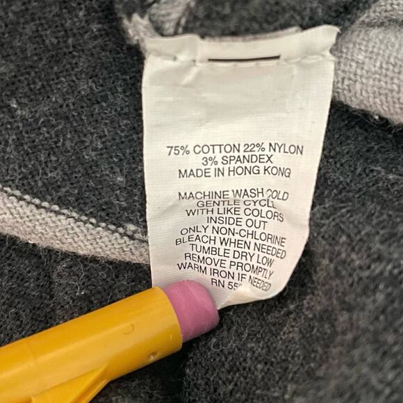 Express Stretch Pima Cotton Crewneck Sweater Knit Horizontal Stripes Gray XL - Picture 4 of 8